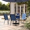 Flash Furniture Brazos 5 Piece Patio Dining Set w/Tempered Glass Patio Table w/4 Chairs w/Navy Seats and Backs FV-120B-303CNV-GG - alternate 8